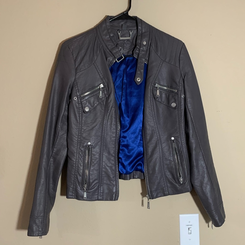 Gray Pleather Jacket